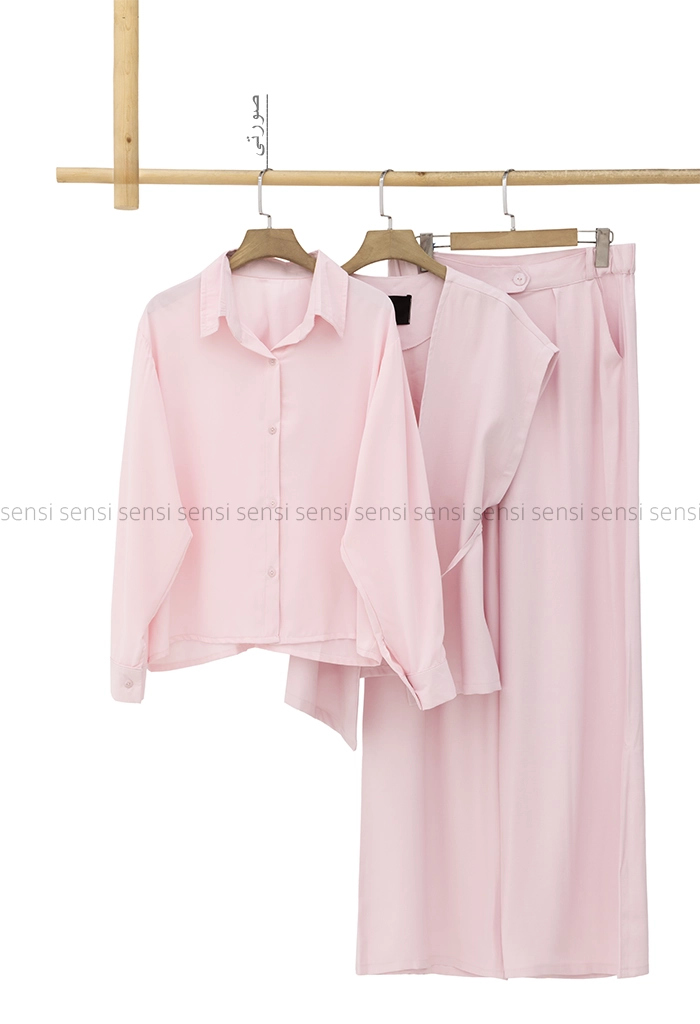 ست 3تیکه شومیز جلیقه شلوار کد1005378